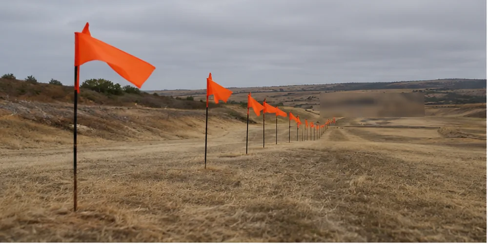 Range flags in a crosswind down a rifle range
